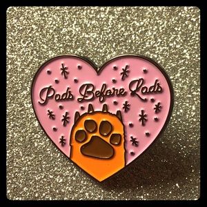 Pads Before Lads Heart Enamel Pin. Vegan, animal.